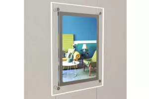 Led Acryltasche Schaufenster Display 1x DIN A4