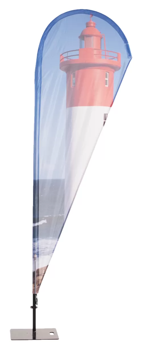 Beachflag Alu Tropfenform S mit Textildruck
