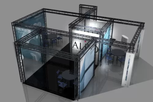 Modularer Messestand - Inselstand 10 x 10 x 3 m