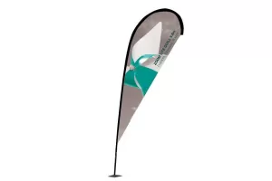 Beachflag Tropfen 3,4m inkl. Druck und Bodenplatte