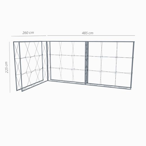Individueller PopUp Eckstand mit Textildruck