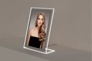 Desktop LED Acryl- Leuchtrahmen DIN A4 Hochformat