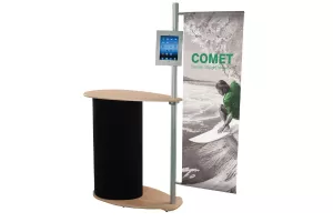 Promotiontheke Comet mit Digitaldruck