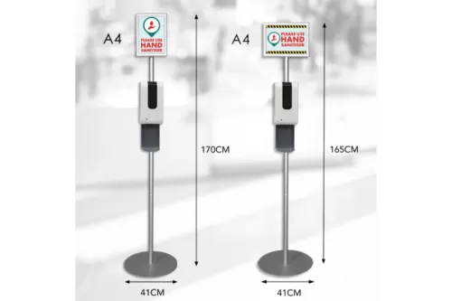 Infoständer mit automatischen Desinfektionsmittel-Spender 1200ml- NO TOUCH, mit Auffangschale