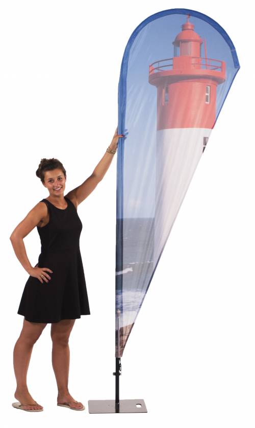 Beachflag Alu Tropfenform S mit Textildruck