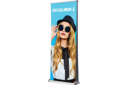 Doppelseitiger Roll-Up Banner Excaliber 80cm inkl. beidseitiger Druck
