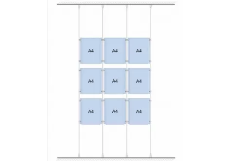 Drahtseil-Spannsystem Kit Decke-Boden 9 x A4