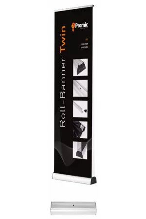 Doppelseitiger Roll-Up Banner Twin 85x200 mit Druck