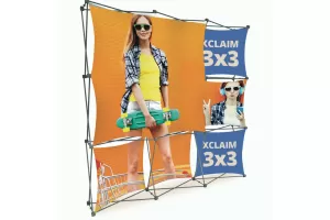 Textil Faltdisplay X-Claim 3x3