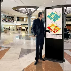 Digitale Info- Stele mit Multi-Touchscreen und Android Media Player, in Weiß oder Schwarz mieten