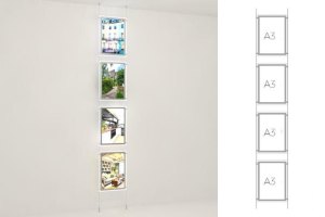 LED Acryltaschen mit seitlicher Befestigung 4x DIN A3