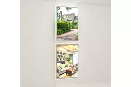 Led Acryl- Postertasche, Schaufenster Display mit 2x DIN A1