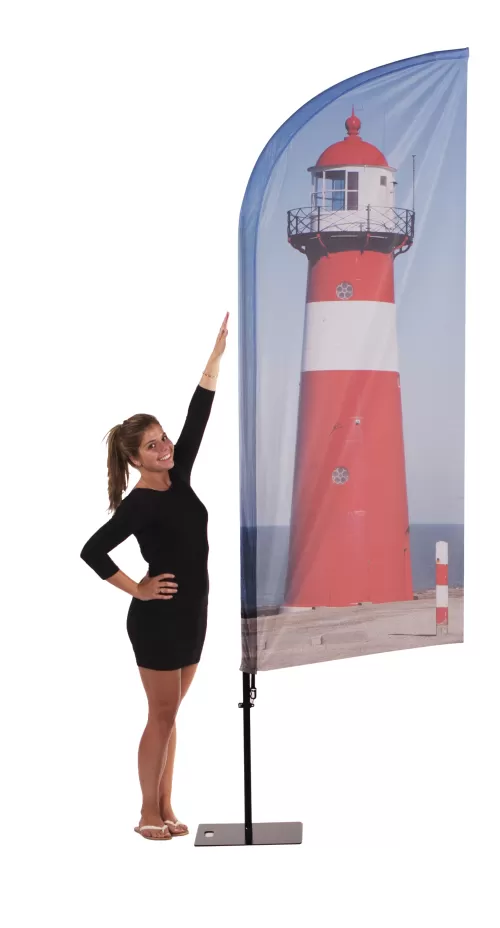 Beachflag Alu Segelform S mit Textildruck