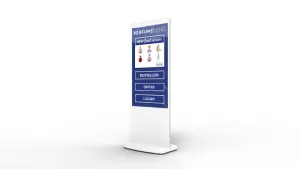 Digitale Info- Stele mit Multi-Touchscreen und Android Media Player, in Weiß oder Schwarz mieten