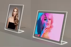 Desktop LED Acryl- Leuchtrahmen DIN A4 Hochformat